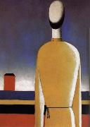 Kasimir Malevich The Half-length wear a yellow shirt painting